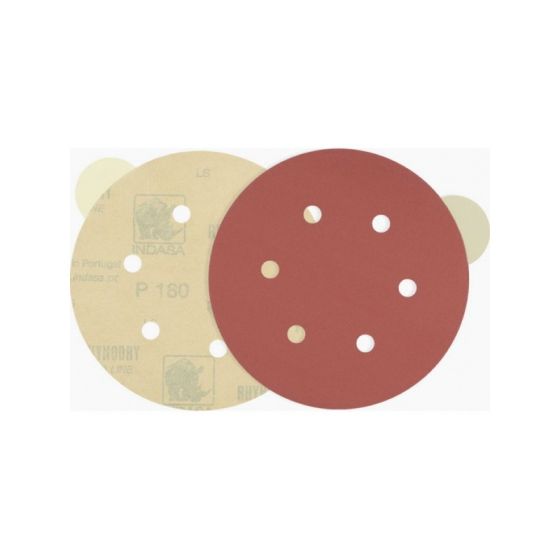 INDASA Medallion™ 600-240 Rhynostick Red Line XL Abrasive Solid Disc, 6 in Dia, 240 Grit