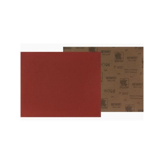 INDASA Medallion™ 6-600 Rhynowet Red Line XL Full Sanding Sheet, 11 in L x 9 in W, 600 Grit