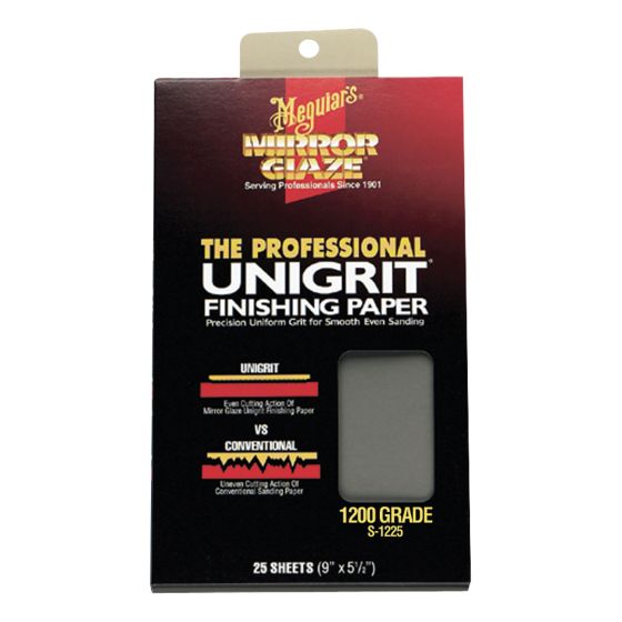 Meguiar's® Mirror Glaze® Unigrit® S1225 Finishing Paper, 9 in x 5-1/2 in, 1200 Grit