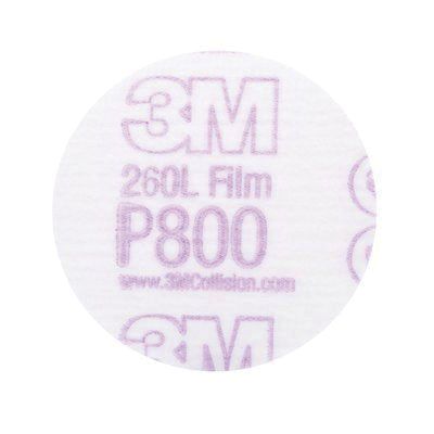 3M™ 00910 260L Series Abrasive Disc, 3 in Dia, P800 Grit, Hook and Loop, White