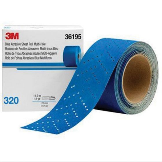3M™ 36195 321U Series Multi-Hole Abrasive Sheet Roll, 2-3/4 in W x 13 yd L, 320 Grit