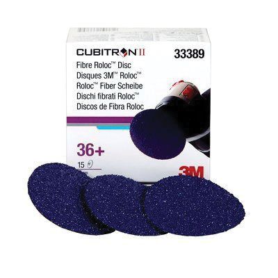 Cubitron™ II 33389 Premium Quick-Change Grinding Disc, 3 in Dia, 36+ Grit, Ceramic Abrasive, 20000 rpm, Purple