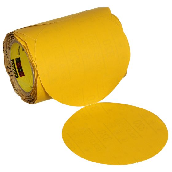 3M Stikit Gold Abrasive Disc Roll 09317, 320, 6 in (150 mm), No Hole, 100 pcs/RL