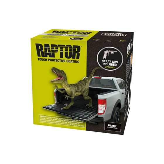 U-POL® RAPTOR® UP0820V Low VOC Raptor Kit, Black, 3:1 Mixing, 125 sq-ft Coverage